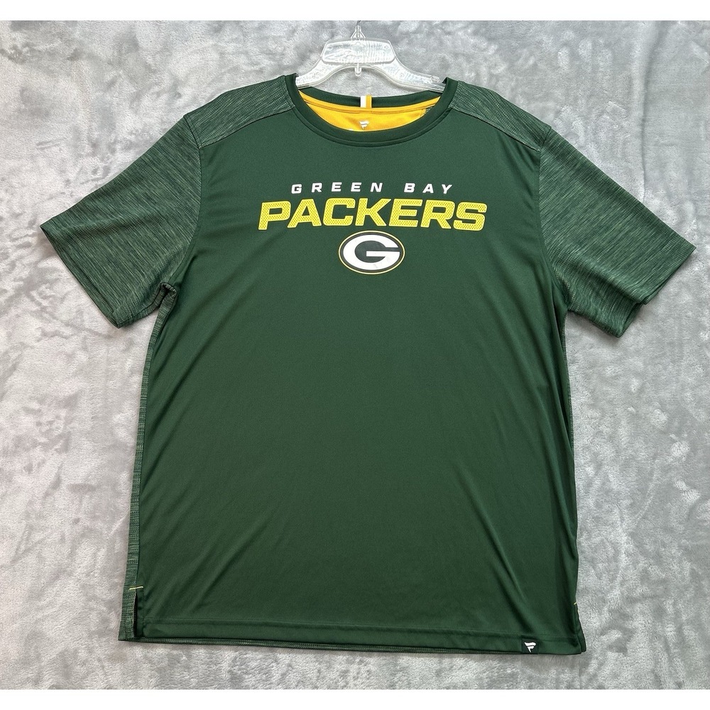 Fanatics Green Bay Packers Shirt Men XL Green Crew Neck Performance Football Gym